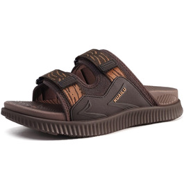 Чоловічі спортивні сандалі KuaiLu з м'якою устілкою, літні шльопанці на липучці, коричневі, 44 EU
