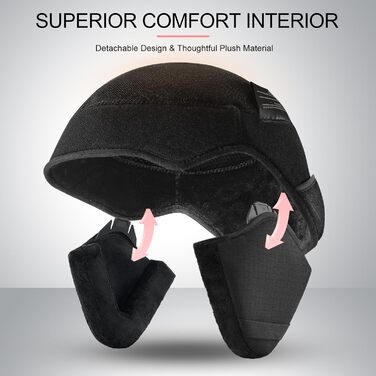 Шолом для лижного спорту та сноуборду Odoland з маскою, регульований розмір, захист вух, для чоловіків, жінок та підлітків (M (57-59 см), яскраво-рожевий)