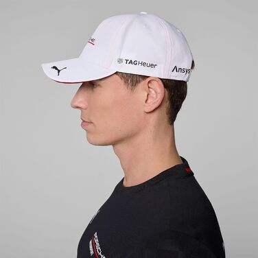 Кепка PUMA Porsche Motorsport з вигнутим козирком та логотипами Porsche Motorsport та спонсорів (біла)
