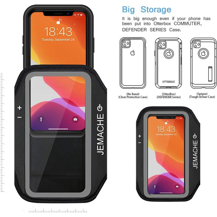 Брелок-тримач для iPhone 16, 15, 14, 13, 12, 11 від JEMACHE для занять спортом та фітнесом (з тримачем для карт)