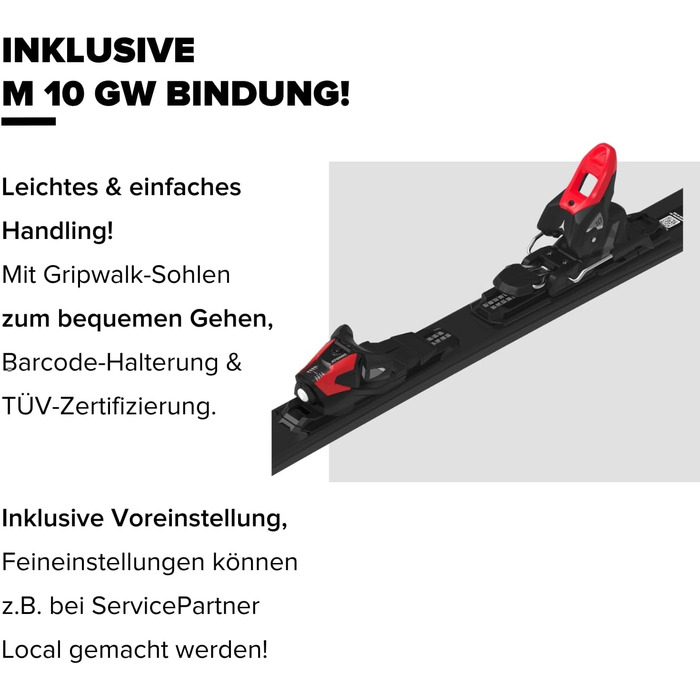 Лижі ATOMIC REDSTER SC для жінок та чоловіків | Високопродуктивні лижі з технологією TI Stabilizer та Densolite Core | Білий/Чорний, 147 см