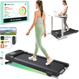 Smart Walking Pad [Spacewalk 3S] Чорний: Ходункова доріжка з автоматичним нахилом, 42x108 см, для дому та офісу