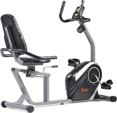 Магнітний велотренажер Sunny Health & Fitness SF-RB4616S для дому, 8 рівнів навантаження, LCD-монітор, вимірювання пульсу, до 136 кг
