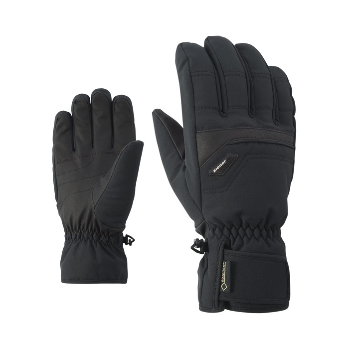 Чоловічі гірськолижні рукавички Ziener Glyn GTX Gore-Tex Plus Warm, водонепроникні та дихаючі, чорні