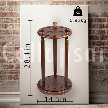 Стійка для київ для більярдних київ Collapsar – 9 відділень, масивна деревина, підлоговий тип (темно-волоський горіх)