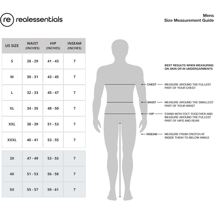 Шорти для тенісу Rea Essentias чоловічі, фітнес шорти (3X, 17.8 см – комплект 12)