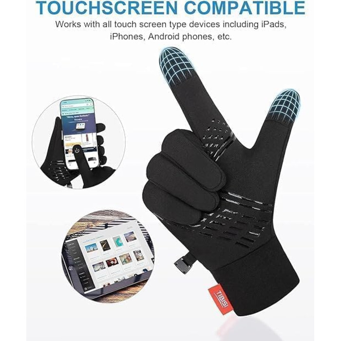 Терморукавички чоловічі та жіночі: для їзди на велосипеді, спорту, походів, катання на лижах, мотоциклів. Рукавички-грілки, підкладки. Чорний колір, розмір L (ST01)