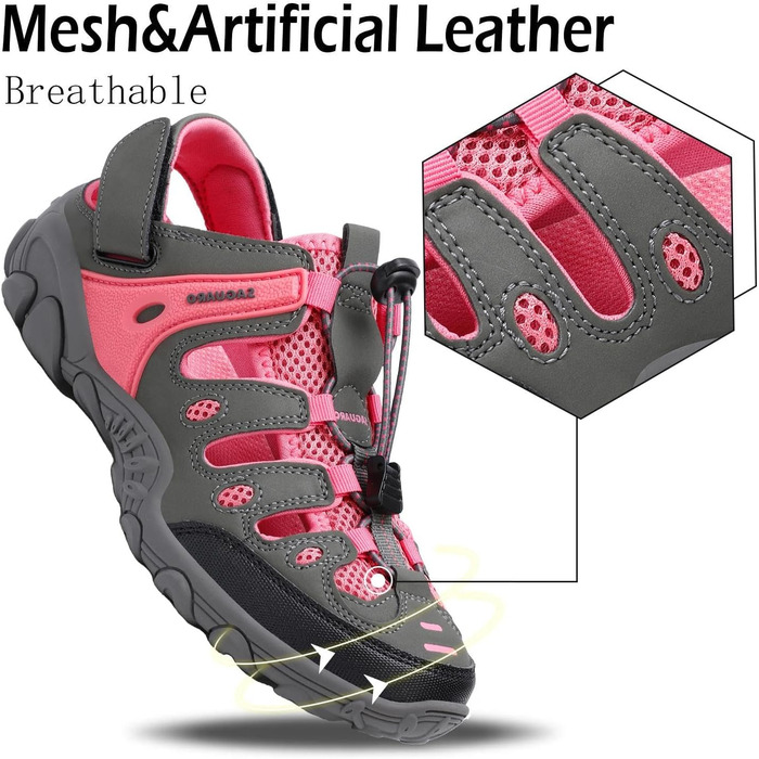 Зручні літні сандалії для чоловіків та жінок Saguaro для активного відпочинку, туризму та трекінгу (42 EU, Рожевий)