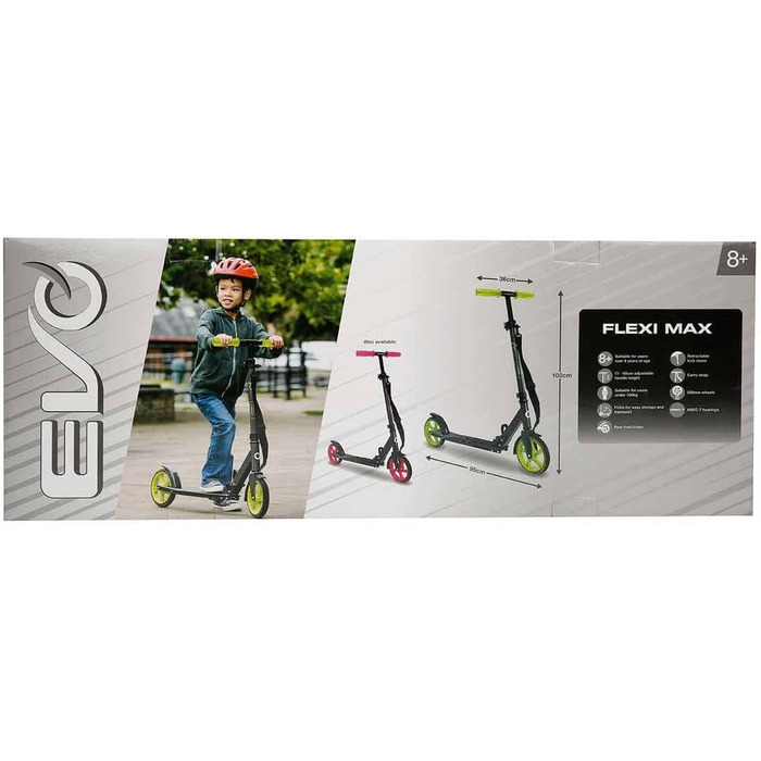 Самокат EVO FLEXI MAX LIME 200 мм, алюмінієвий, для дорослих