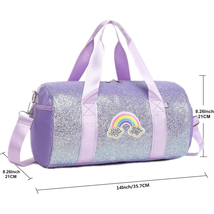Дитяча танцювальна сумка Jumpopack з блискітками, балетна сумка-рюкзак через плече, водонепроникна, веселка