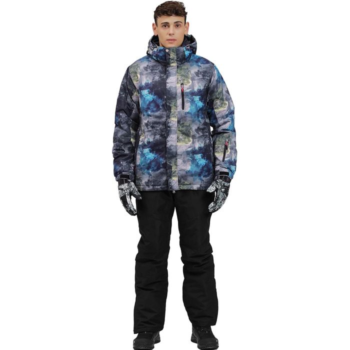 Чоловічий зимовий кіакун (комбінезон) для сноуборду та активного відпочинку, вітронепроникний, колір: кобальтовий (чорний), розмір XXL