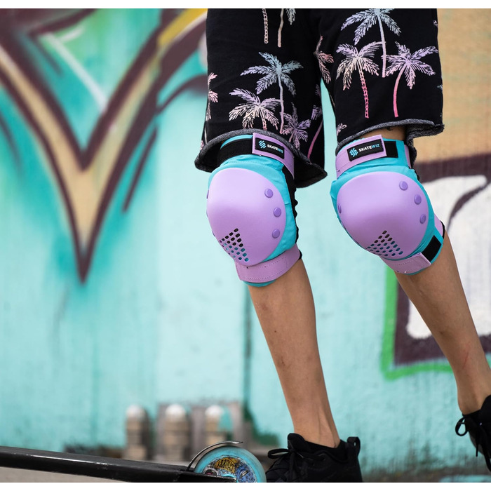 Захисний комплект SKATEWIZ для роликів і скейтборду, 6 предметів: наколінники, налокітники, захист на зап’ястя для дітей і дорослих