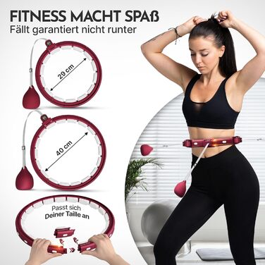 Розумний хулахуп Neolymp для схуднення та фітнесу, з лічильником калорій та відстеженням часу, регульований (29-40 см), колір Berry