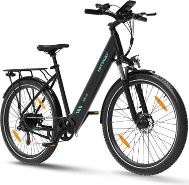 Електровелосипед HITWAY 27.5″, гірський Pedelec 250W, акумулятор 432Wh, запас ходу до 100 км, 7 швидкостей, для дорослих, 2024