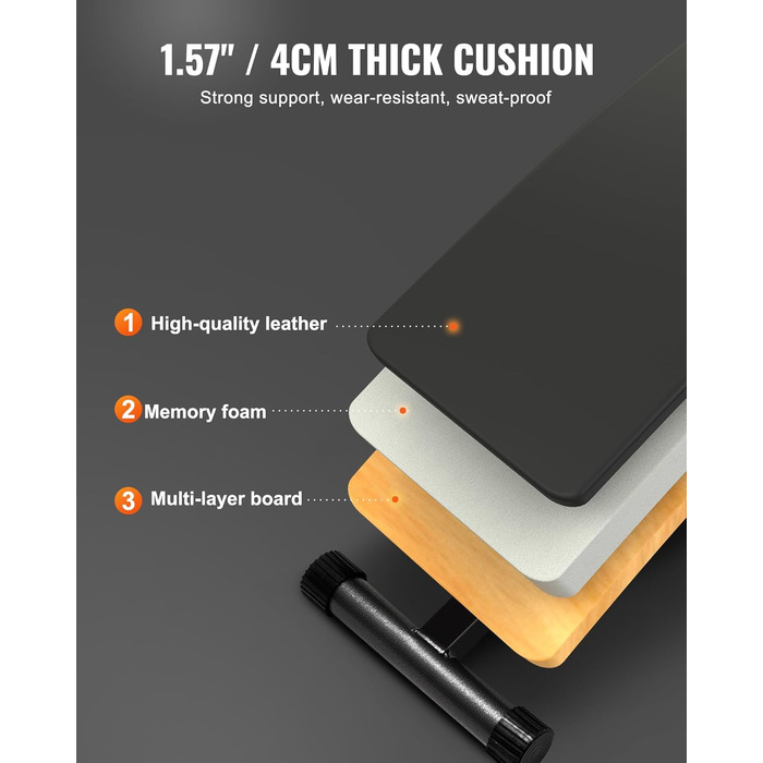 VEVOR лавка для віджимань, Bauchbank з обертовим руків'ям, регульована висота, міцна сталь, вантажопідйомність 500/600/453,6 кг для домашніх тренувань, силові вправи, м'язи всього тіла (лавка для пресу/500lbs)