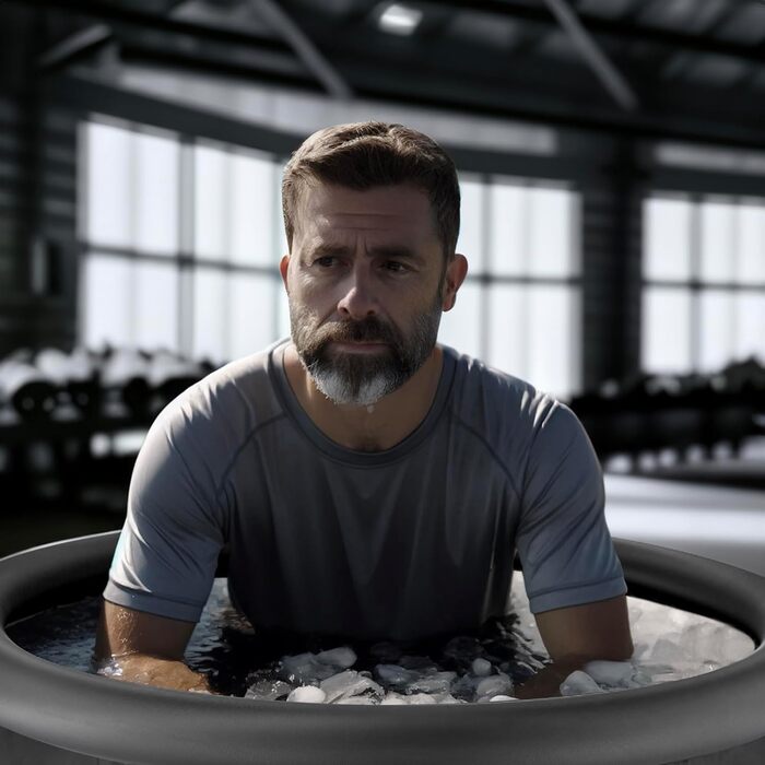 Льодяна ванна Phoenix Fitness з кришкою, 300 л – Велика портативна капсула для холодної терапії для спортсменів, чоловіків і жінок, для дому та вулиці, чорна