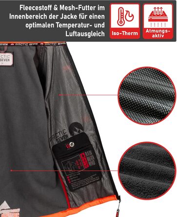 Чоловіча куртка Softshell AS301: водонепроникна функціональна куртка для outdoor з флісовою підкладкою, сіро-помаранчева, розмір L