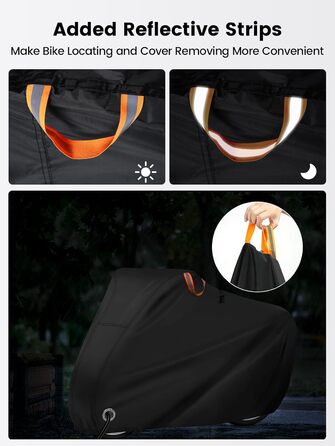 Водонепроникний намет для велосипедів Ohuhu на 2 велосипеди, 200 x 110 x 90 см, захист від пилу, дощу, УФ-променів, з отворами для замка та сумкою