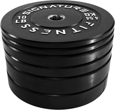 Олімпійські диски Signature Fitness 5,1 см із сталевою втулкою, набір 72,6 кг (2×10/25/20,4 кг), чорні