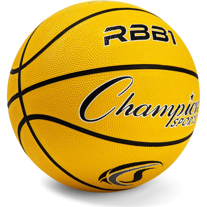 Champion Sports Pro-Style Basketball Gummi Official (Size 7) - Жовтий м'яч для баскетболу