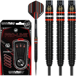 Дротики WINMAU Pro-Line Profi Wolfram для дартсу, сталевий наконечник, комплект з оперенням та стрижнями