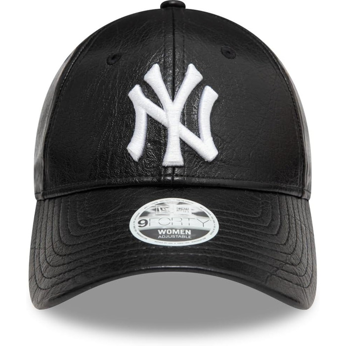 Кепка New Era 9FORTY з кож. шкіри PU для жінок New York Yankees чорна
