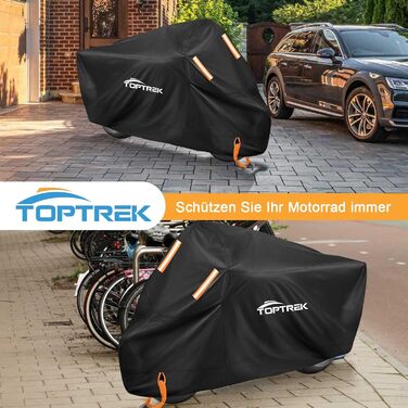 Захисний чохол для мотоцикла Toptrek Outdoor XXXL, водонепроникний, зимовий, з отвором для замка (265x105x125 см)