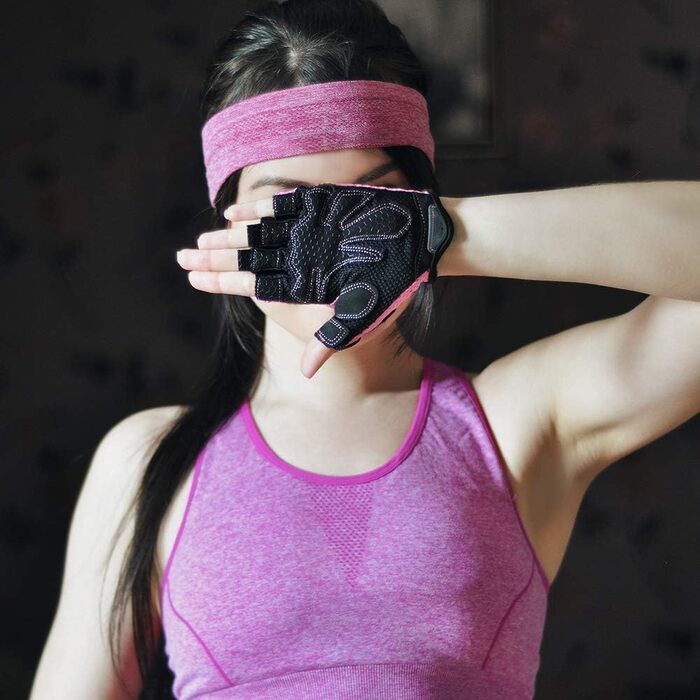 Рукавички для фітнесу LeerKing: дихаючі спортивні рукавички для занять у залі, йоги, велоспорту та бігу (рожеві)