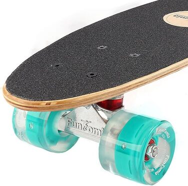 Скейтборд FunTomia Mini-Board Cruiser 57 см з 7-шарового канадського клена, підшипники Mach1 ABEC-9, помаранчевий, з LED колесами Petrol