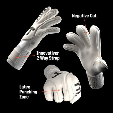 Воротарські рукавички T1TAN Legend White-Out для дорослих та дітей, професійні, з покриттям Gecko Grip 4 мм, Made in Germany, білі