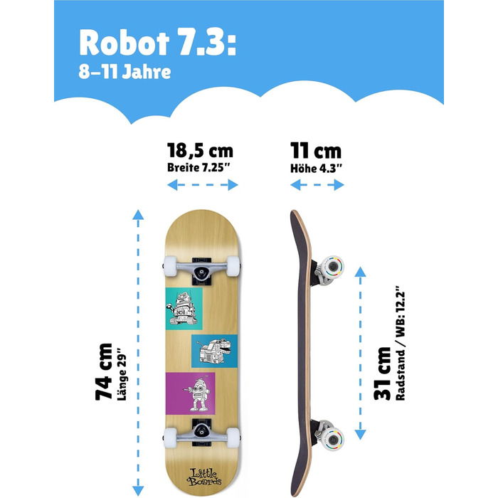 Скейтборд дитячий Kinder 7-шаровий клен, ABEC 5, для початківців 3-11 років (роботи, 8-11 років)
