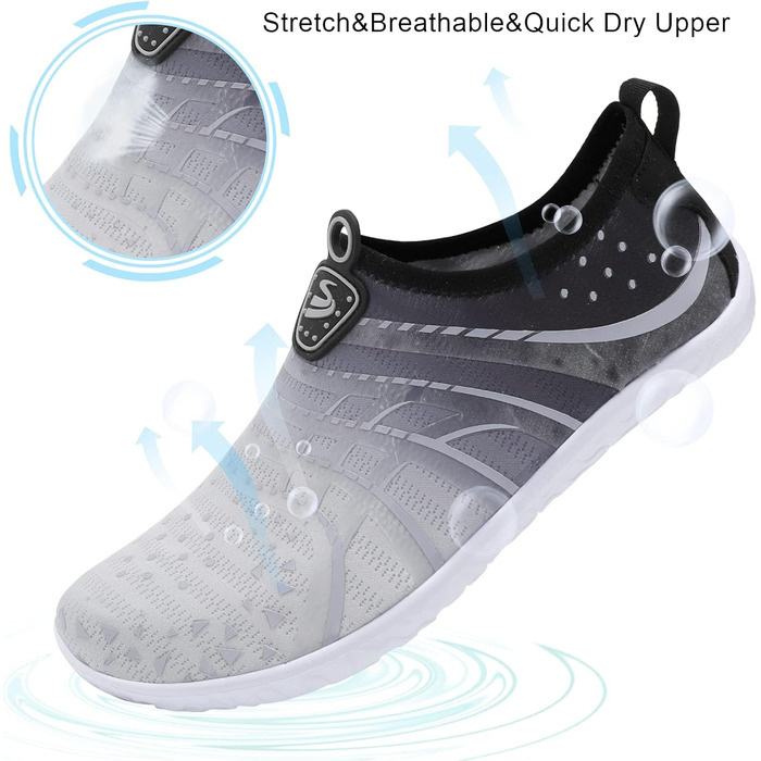 Водні шкарпетки Spesoul для жінок та чоловіків: дихаючі, швидковисихаючі, м'які, для хаду, піших прогулянок, плавання, пляжу, серфінгу, йоги, спорту (38.5/40.5 EU, Al Jiao Blgrey)