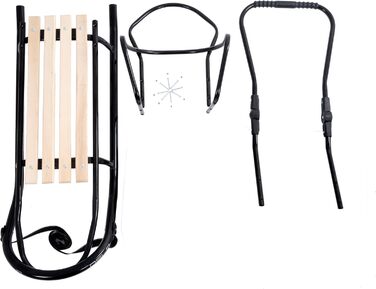 Металевий санний Oslo з спинкою, ременями безпеки, ручкою для штовхання та мішком для ніг. Ідеальний дитячий санки для дітей та дорослих. Витримує до 120 кг (O6 - без мішка для ніг)