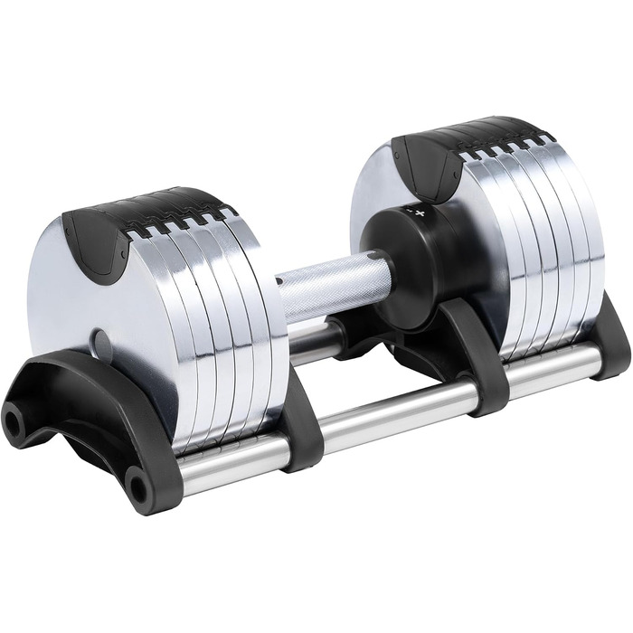 Регульована гантель - гантель з підставкою, компактна гантель для жінок та чоловіків, тренування та фітнес вдома, 6 рівнів ваги 2-24 кг