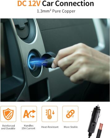 Насос для SUP дошки GICLE 22PSI, електричний, 12V, для надувних SUP дошок, човнів, наметів, помаранчевий