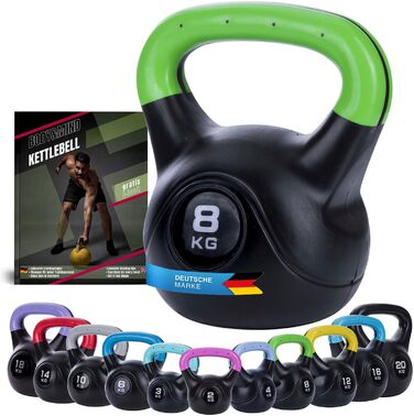 Кетлбел Body & Mind® 2-20 кг - для силових тренувань - пластикова штанга для фітнесу