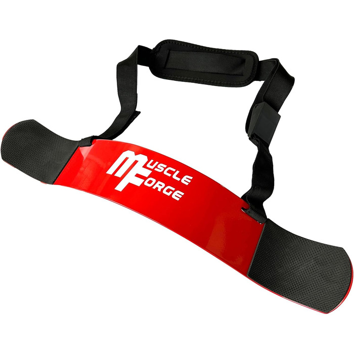 MuscleForge Біцепс-тренажер Arm Blaster, ізолятор для біцепса та м'язів рук, біцепс-бластер для бодібілдингу та силових тренувань, червоний