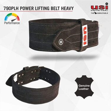 Пояс для важкої атлетики USI UNIVERSAL 790PLH (XL, чорний) для чоловіків і жінок - професійний пояс для пауерліфтингу, тренувань та змагань