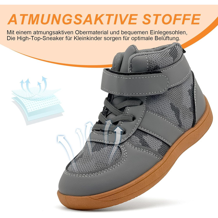 Дитячі трекінгові черевики Kinder: зручні та надійні для активного відпочинку (сірий, 32 EU)