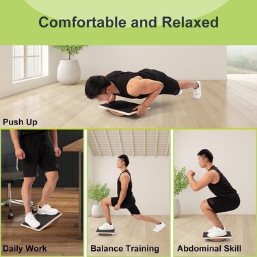 Дерев'яна баланс-дошка, неслизька поверхня, для тренування корпусу та гомілковостопного суглоба