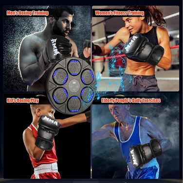 Музична боксмашина Lishetimig для стін, Bluetooth, LED-підсвітка, 7 режимів швидкості, боксерські рукавички для дорослих та дітей, тренування вдома та в офісі