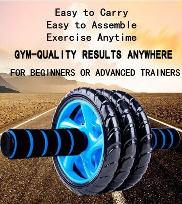 Колесо для пресу Ab Wheel - тренажер для фітнесу та зміцнення м'язів пресу, неслизькі ручки, для дому та спортзалу (зелений)