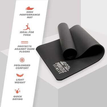 Фітнес-килимок Phoenix Fitness RY1068, NBR, двосторонній, нековзкий, 180x60 см, 12 мм, сірий