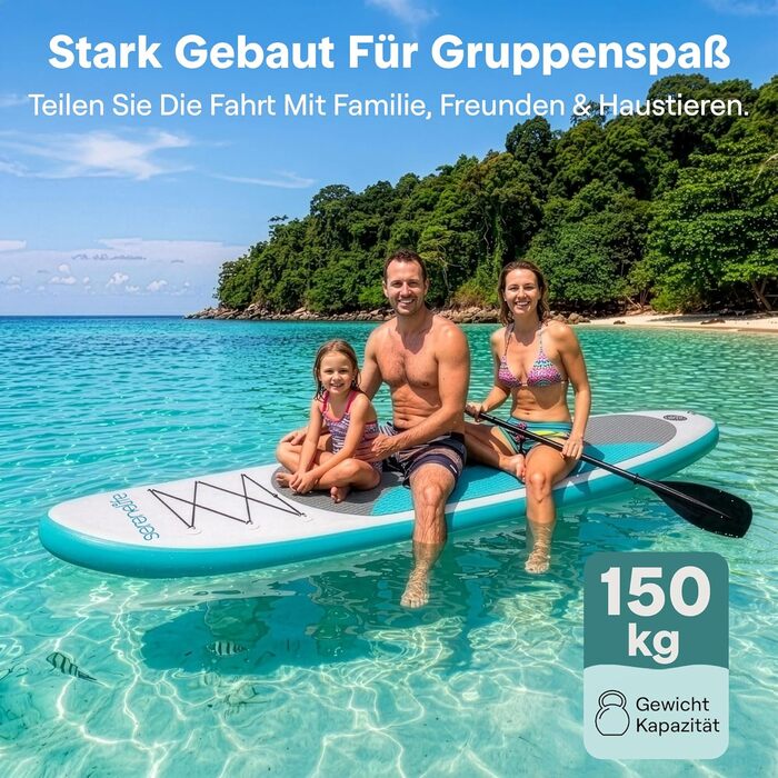 SUP дошка SereneLife надувна, 305x81 см, комплект для початківців та досвідчених, для йоги, річок, озер