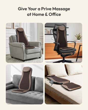 Масажний накид на сидіння з підігрівом та 3D масажем, Shiatsu масажер для спини, Romm V-WMB01