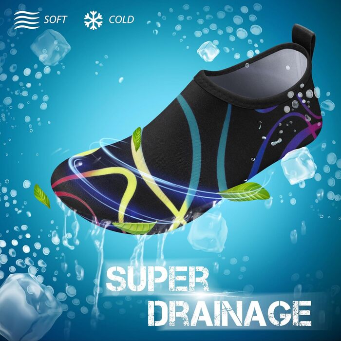 SIMARI Водні черевики для жінок та чоловіків, швидковисихаючі, шкарпетки для плавання, пляжні черевики, спортивні аквашузи SWS001, чорний, 46/47 EU