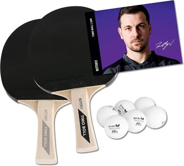Набір для настільного тенісу Butterfly 85106 Timo Boll, стандартний ракетка і м'ячі
