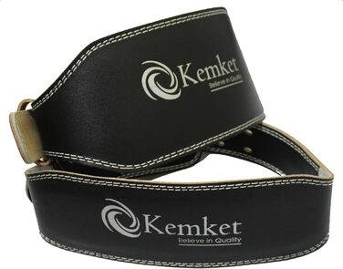 Пояс для підняття важкої атлетики Kemket з підкладкою з шкіри, для жінок та чоловіків, з подвійною пряжкою, великий (130 см), 10.2 см & 15.2 см