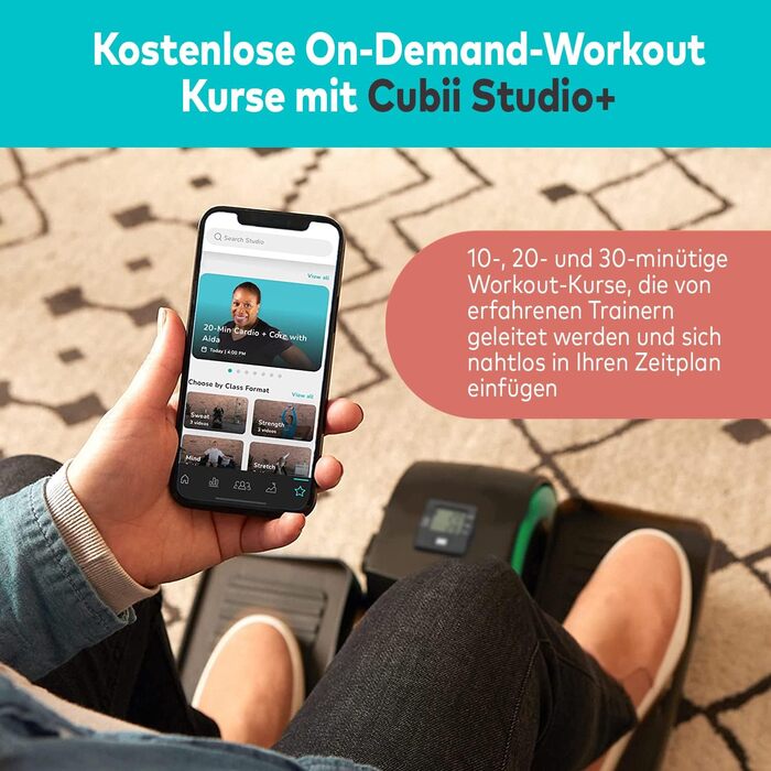 Cubii Move еліптичний тренажер – компактний для дому, з LCD-дисплеєм та 6 рівнями опору, тихий педальний тренажер для дому, офісу та людей похилого віку