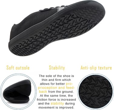 Босижні кросівки Hitmars для чоловіків та жінок. Кросівки для трейлраннінгу, трекінгу, фітнесу. Унісекс, чорний колір, розмір 43